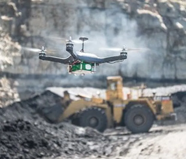 Mapeamento de áreas de mineração com drone